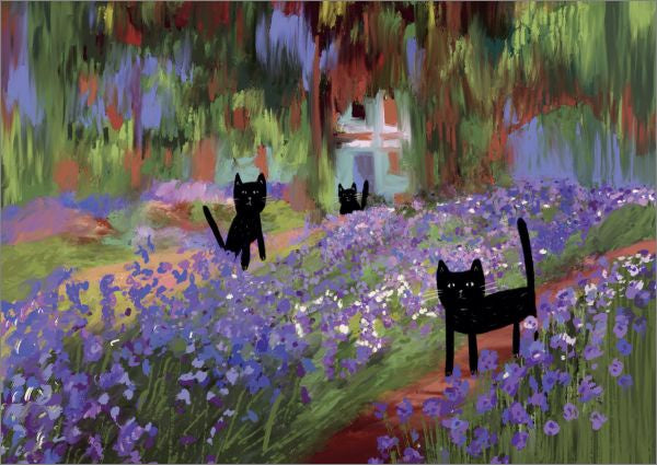 Card (Niaski): Claws Monet Iris Garden