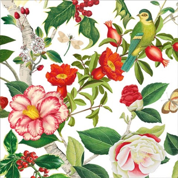 Paper Napkins (Lunch): Christmas Chinoiserie White