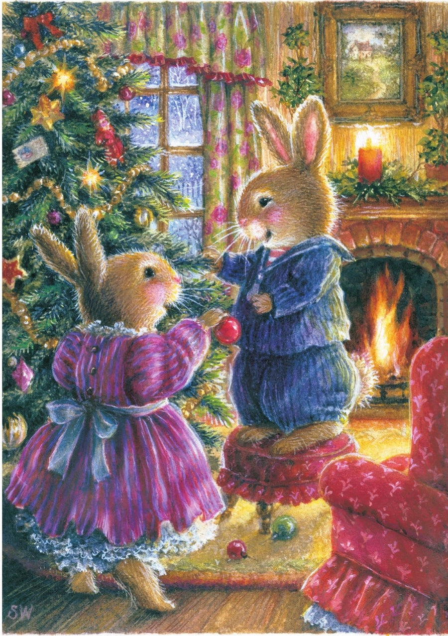 Card (Holly Pond Hill): Decorating the Tree