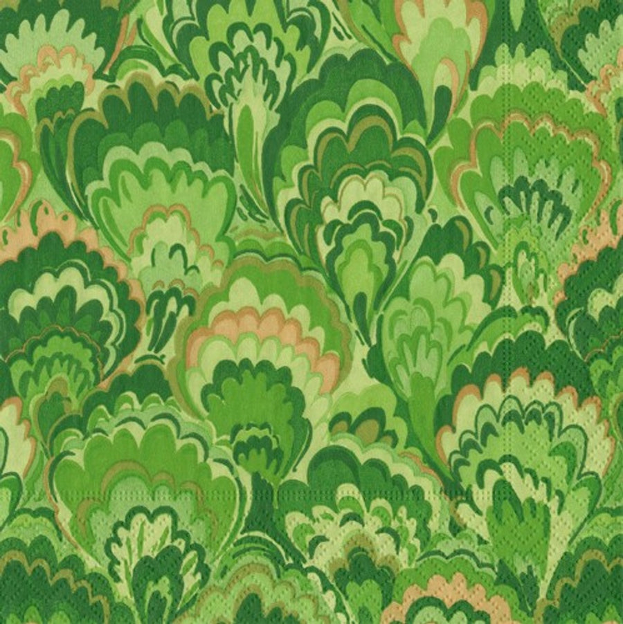 Paper Napkins (Lunch): Marbled Ceramica Green