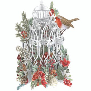 Card (3D Pop Up Christmas): Christmas Flower Cage