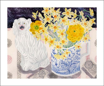 Card (Angie Lewin): Spey Spring with White Dog