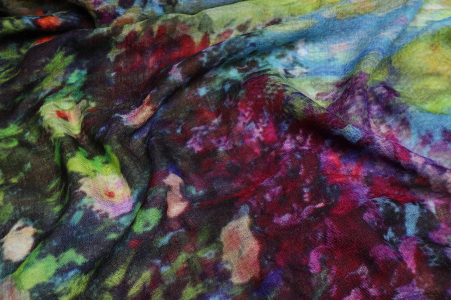 Scarf (Wool and Silk): Impressionist Landscape