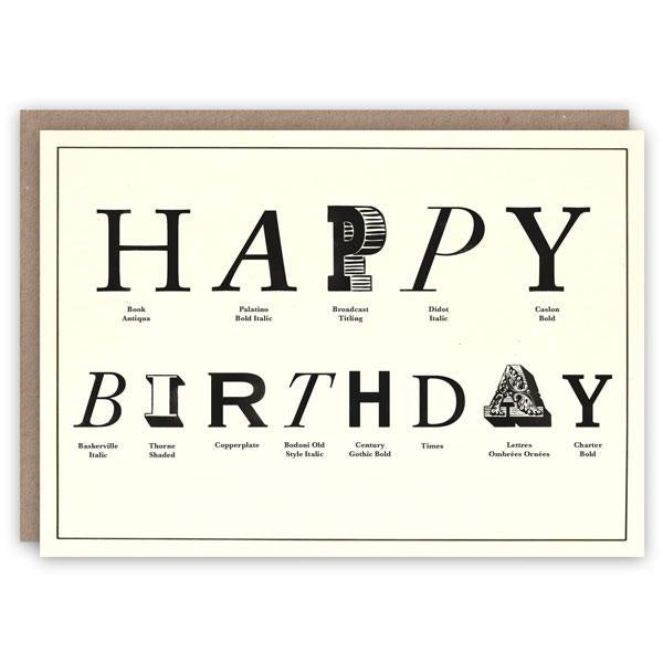Card (The Pattern Book): Typographic Birthday Card