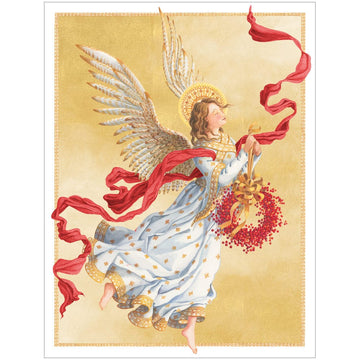 Card Set (Boxed): Angel With Berry Wreath (Pack of 16)