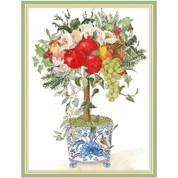 Card Set (Boxed): Christmas Fruit Topiary (Pack of 16)