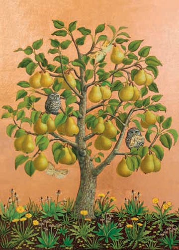 Card (Marcelle Milo Gray): Bosc Pears With Little Owls