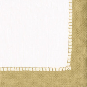 Paper Napkins (Lunch): Linen Border Gold