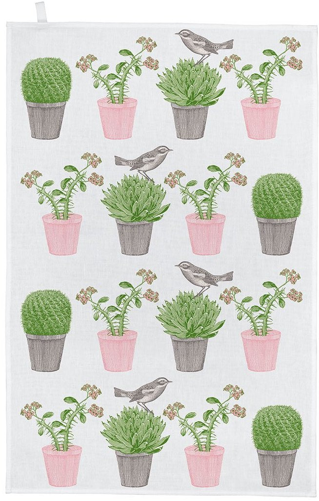 Tea Towel (Thornback & Peel): Cactus & Bird
