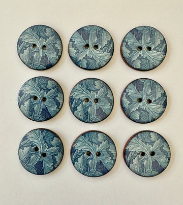 Ceramic Buttons: Blue Acanthus
