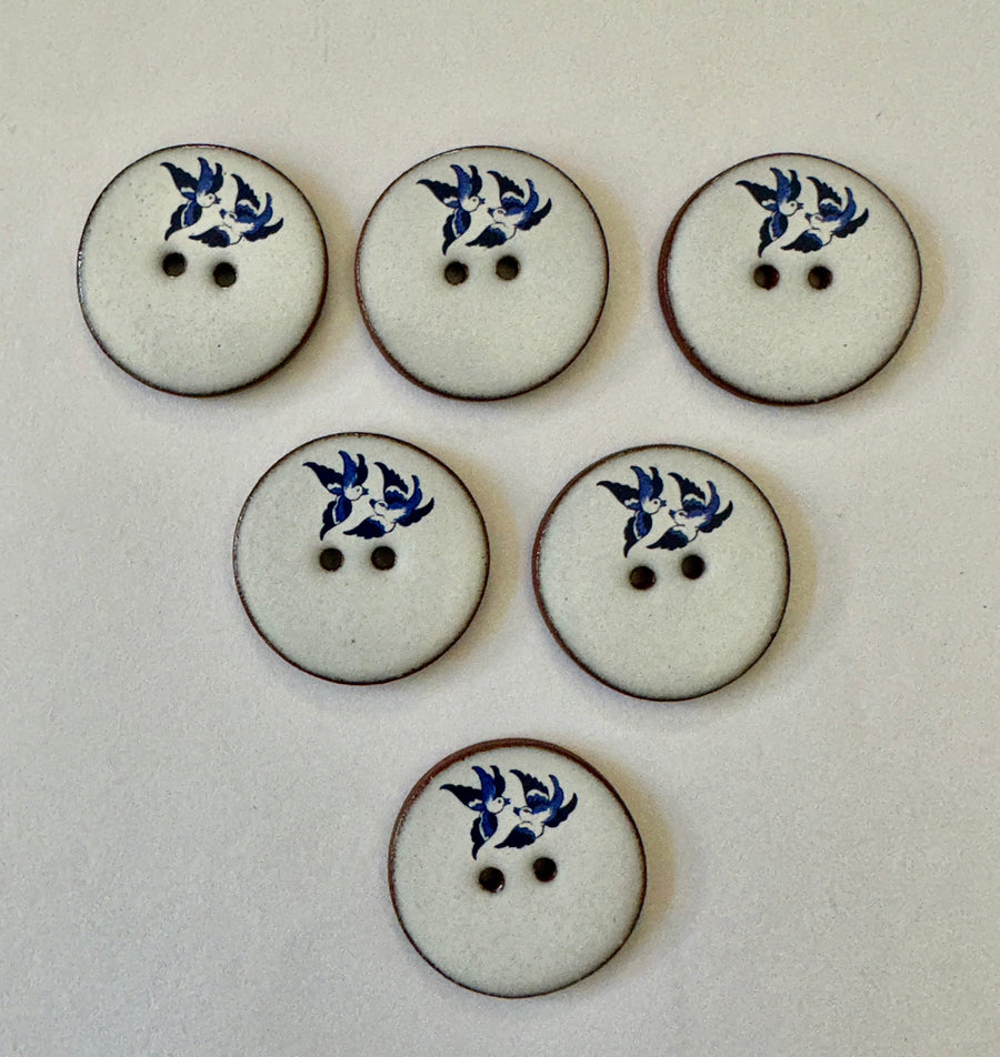 Ceramic Buttons: After Willow - Birds