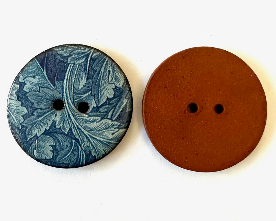 Ceramic Buttons: Blue Acanthus