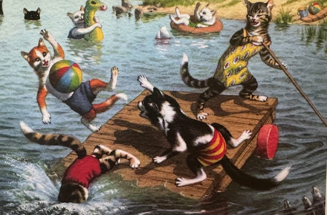 Card: Cat Fun in the Water