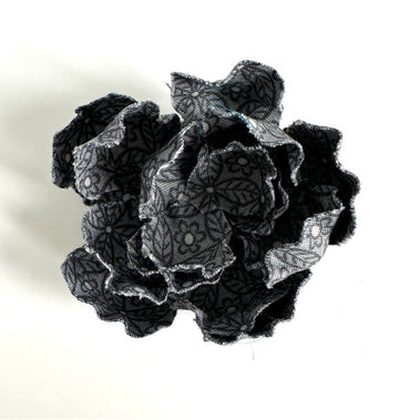 Cotton Flower Brooch: Grey