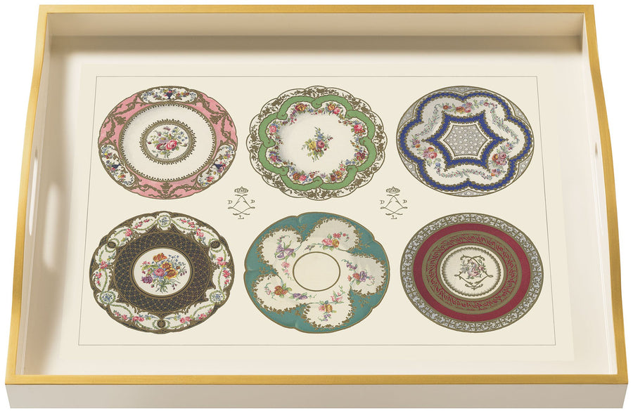 Tray (Large): Porcelain Plates on cream
