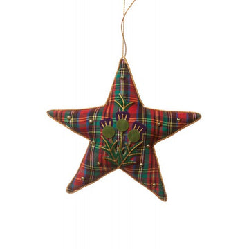 Decoration: Thistle Tartan Beaded Star