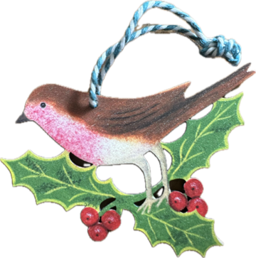 Wooden Decoration: Christmas Wren