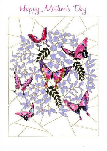 Card (Ge Feng): Happy Mother's Day - Pink And Lilac Butterflies