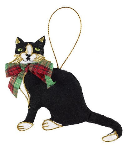 Decoration: Scottish Cat with Tartan Bow