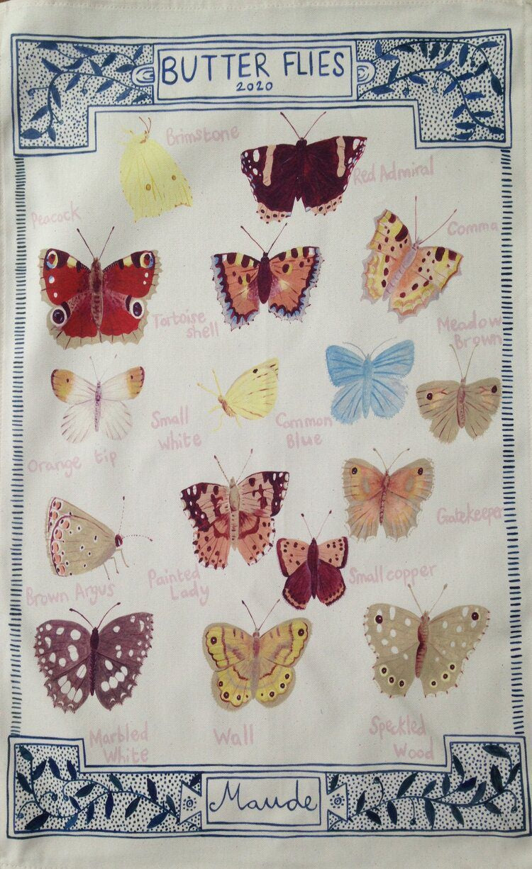 Tea Towel (Maude Smith):  Butterflies