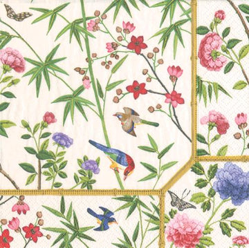 Paper Napkins (Cocktail): Chinoiserie - Chinese Wallpaper Cream