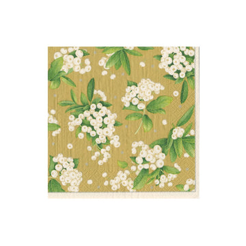 Paper Napkins (Lunch): Christmas Berry Gold/White