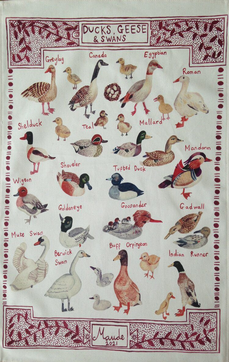 Tea Towel (Maude Smith): Ducks, Geese & Swans
