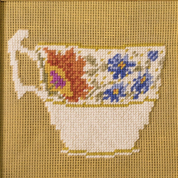 TJC Embroidery Kit: Minton cup with blue flowers