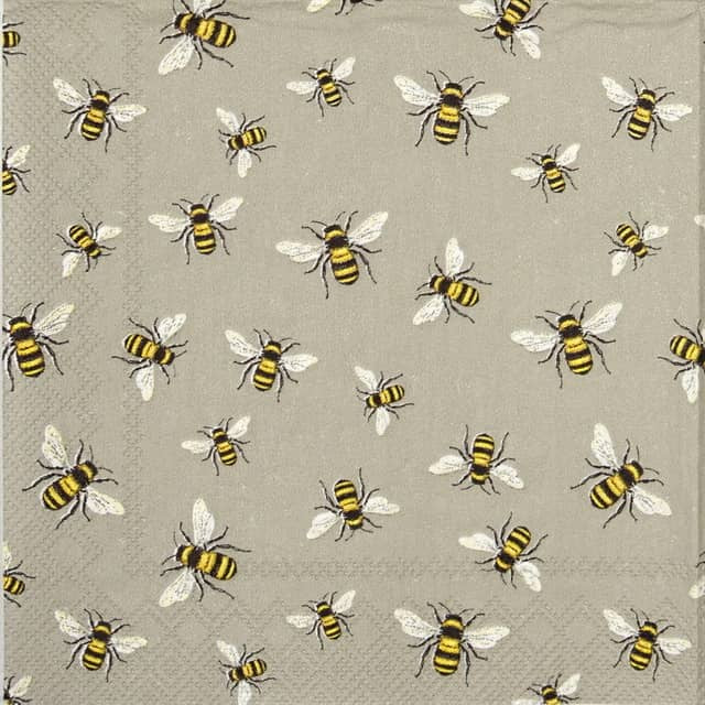 Paper Napkins (Lunch): Lovely Bees Linen