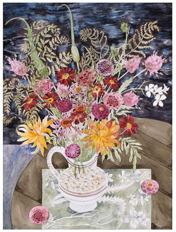Card (Angie Lewin): Late Summer Flowers and Ferns