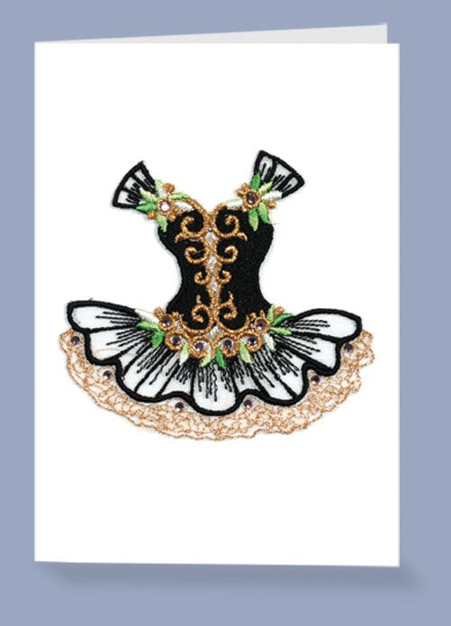 Card (Embroidered): Black Ballet Tutu